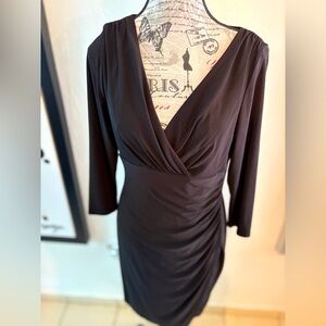 Bundle 2 for $30. Ralph Lauren Black Draped Dress. Size 8. Like New.